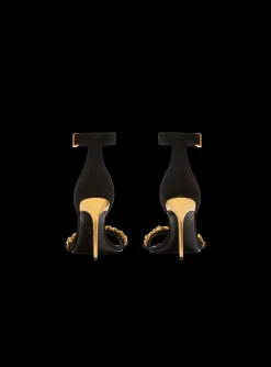 Women Balmain Uma Suede And Chain Sandals