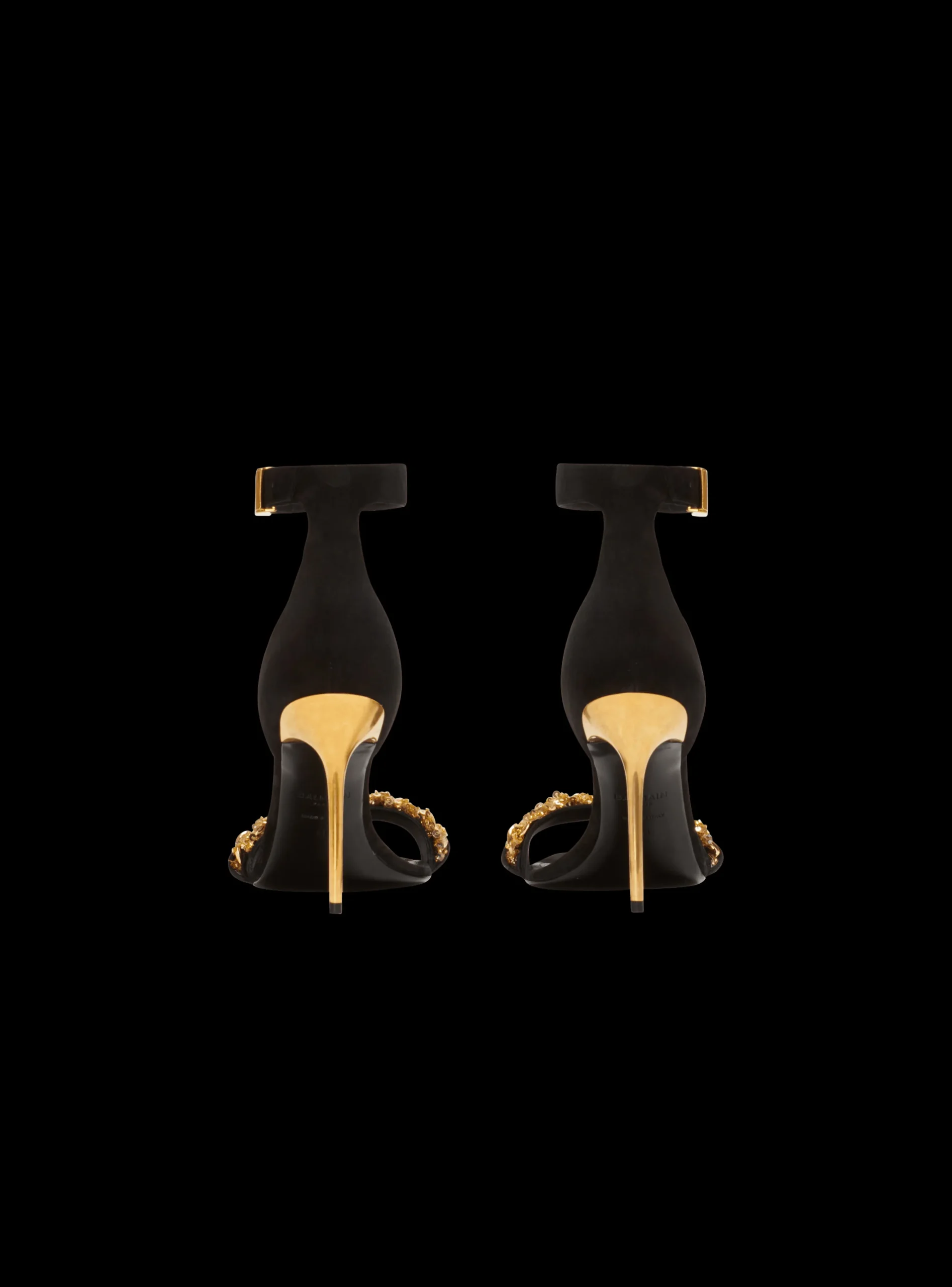 Women Balmain Uma Suede And Chain Sandals
