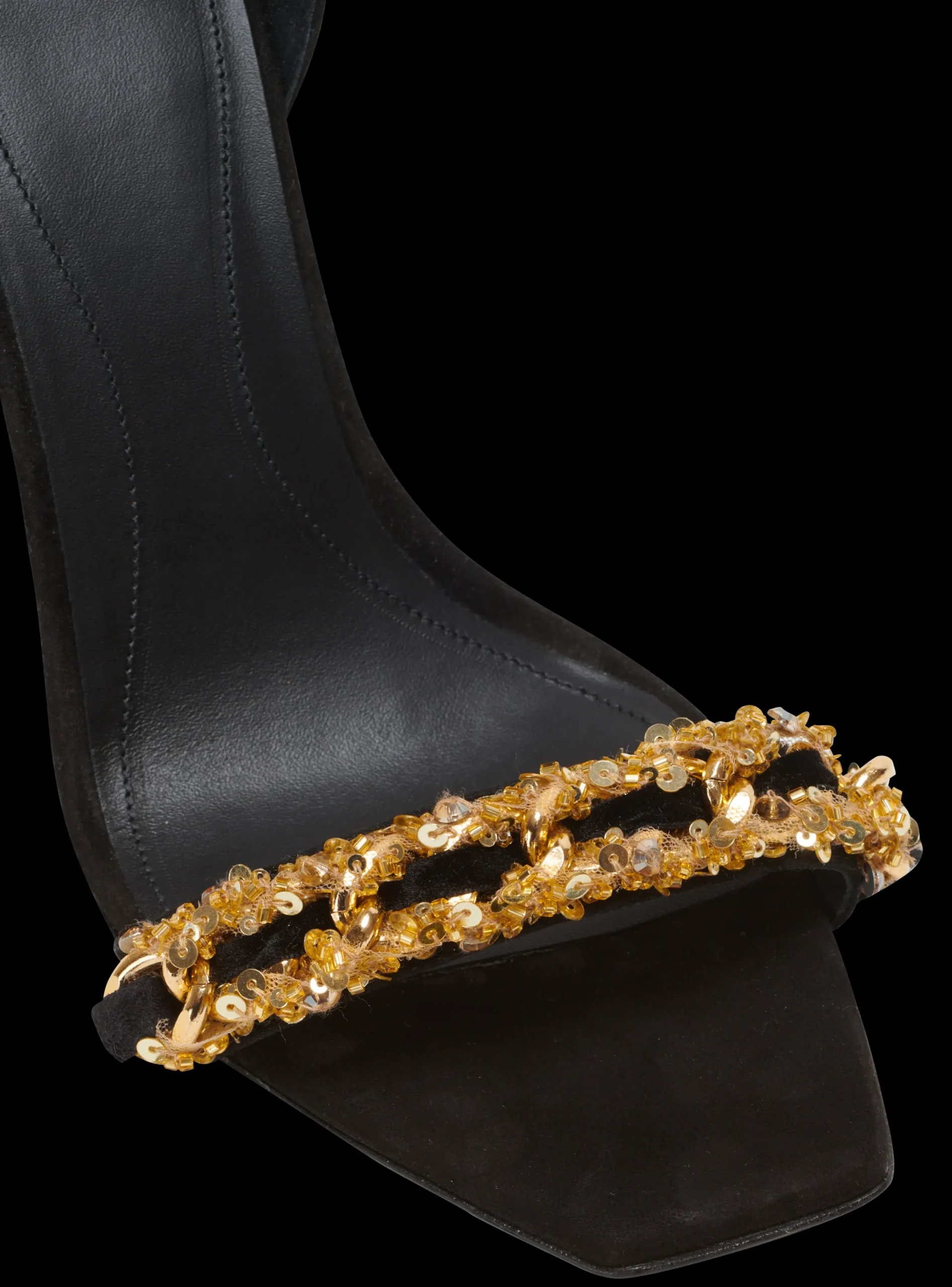 Women Balmain Uma Suede And Chain Sandals
