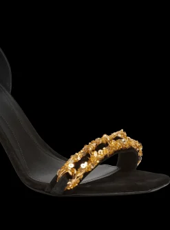 Women Balmain Uma Suede And Chain Sandals
