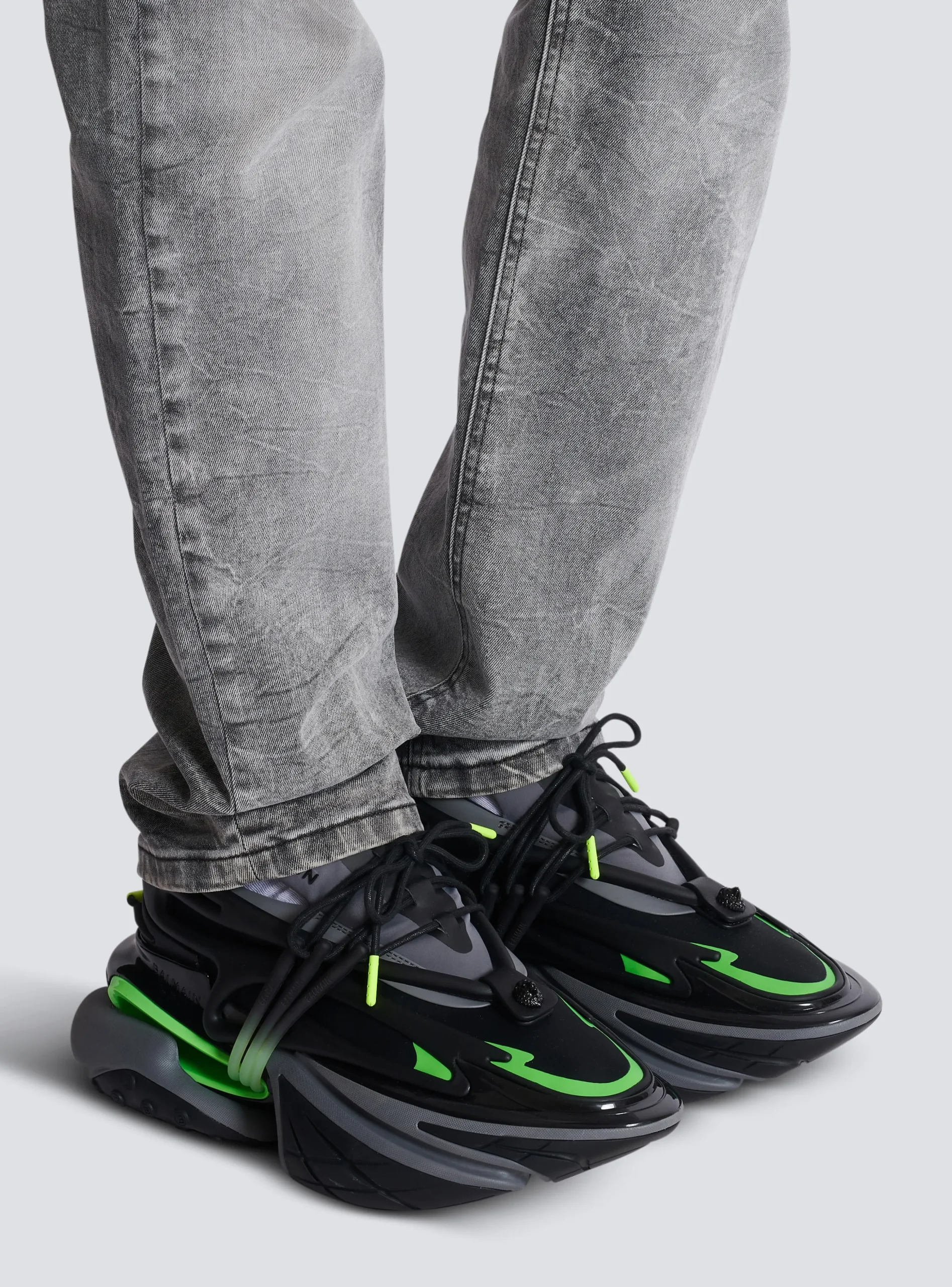 Balmain Unicorn Low Trainers In Neoprene And Calfskin
