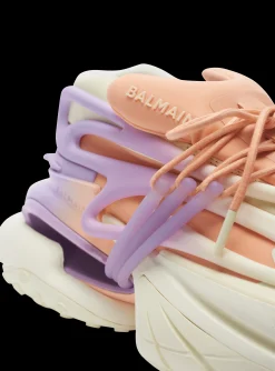 Women Balmain Unicorn Low-top Trainers In Neoprene And Calfskin