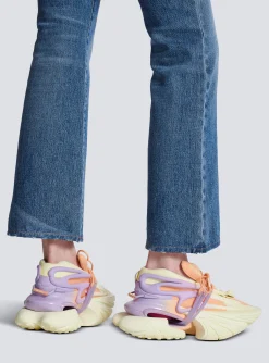 Women Balmain Unicorn Low-top Trainers In Neoprene And Calfskin