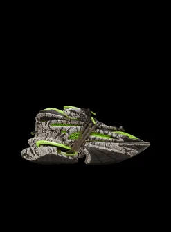 Balmain Unicorn Mesh And Snakeskin-effect Leather Trainers