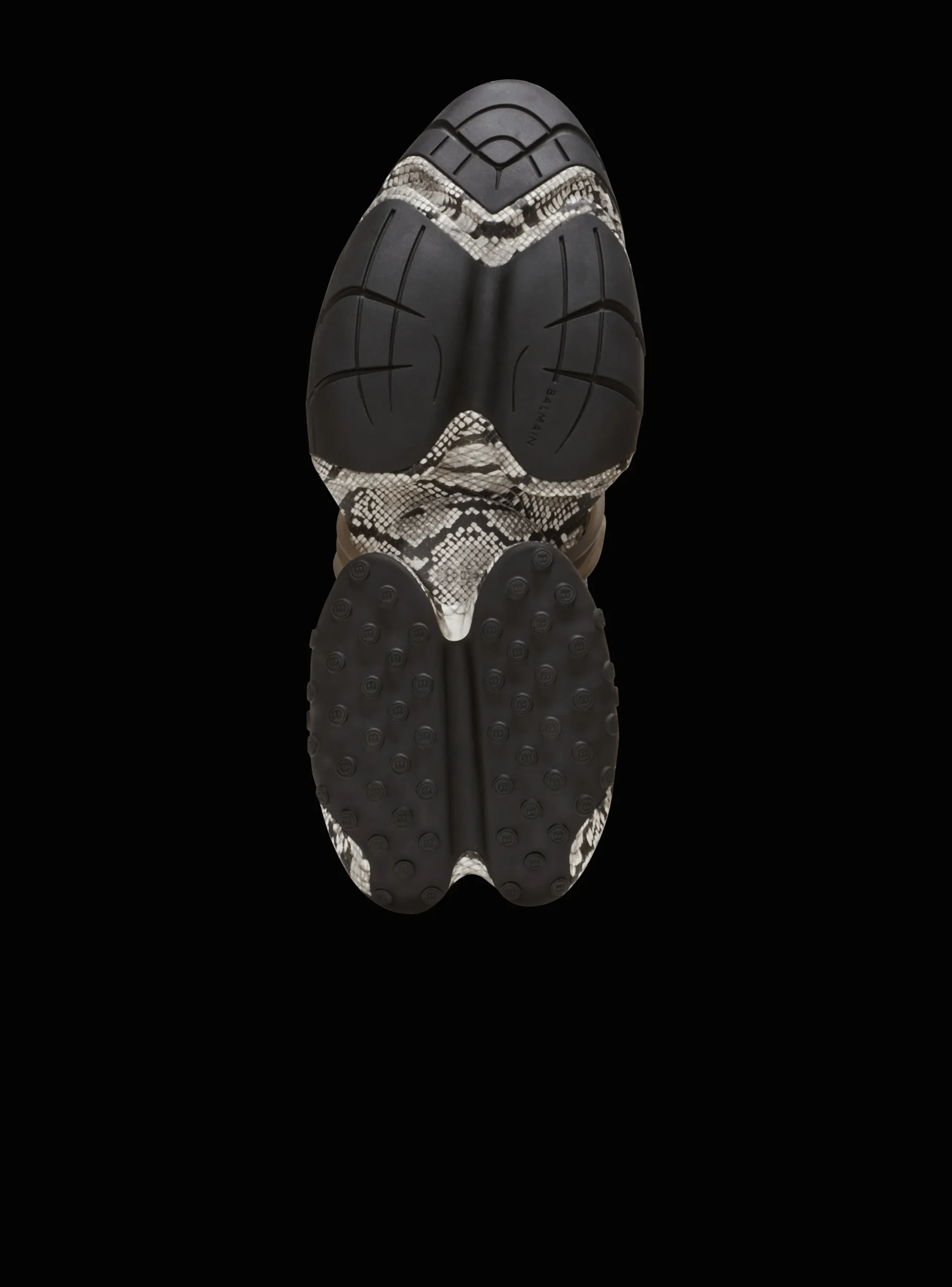 Balmain Unicorn Mesh And Snakeskin-effect Leather Trainers