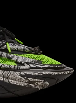 Balmain Unicorn Mesh And Snakeskin-effect Leather Trainers