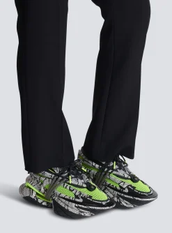 Balmain Unicorn Mesh And Snakeskin-effect Leather Trainers