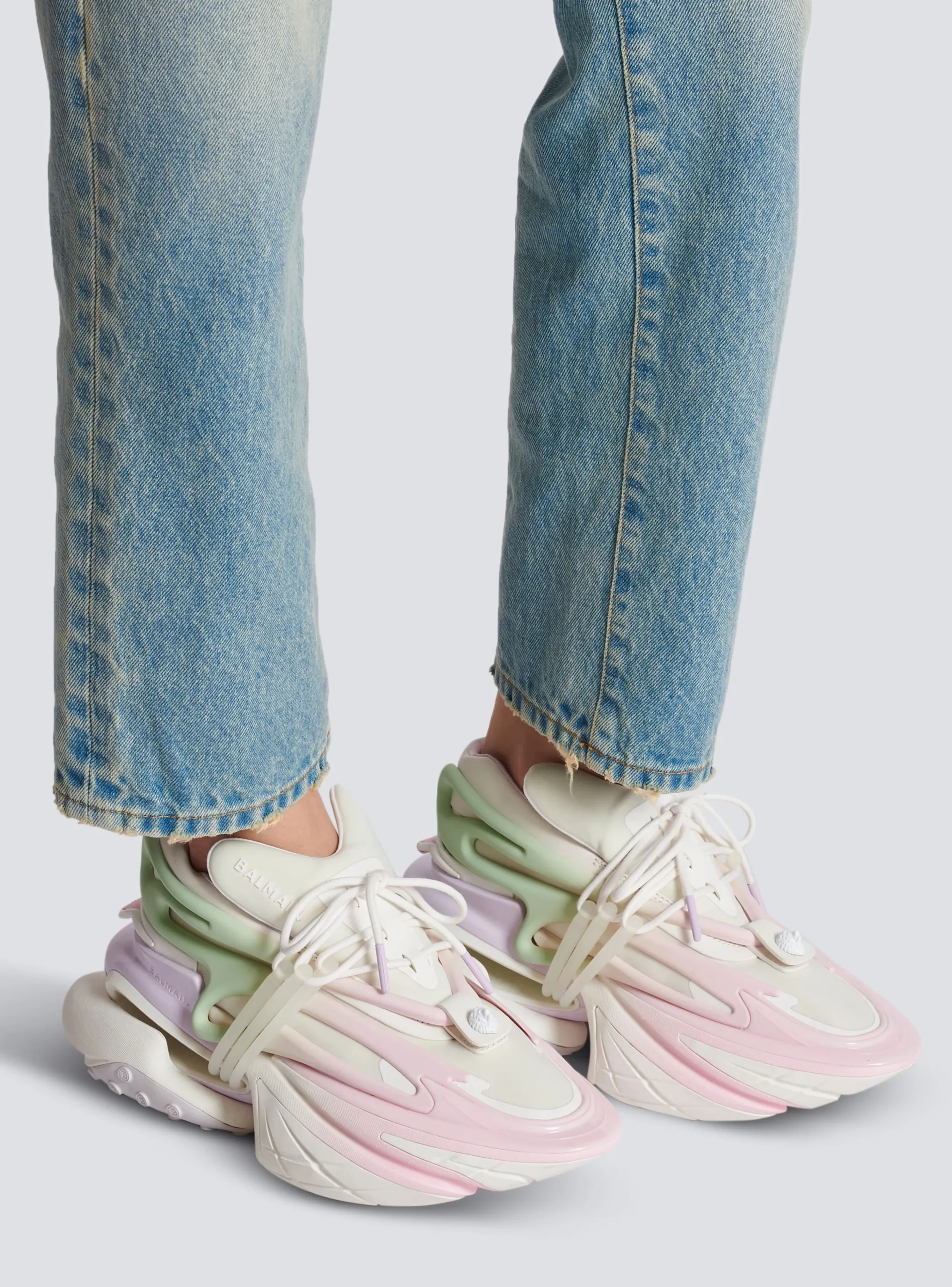 Women Balmain Unicorn Trainers In Neoprene And Leather