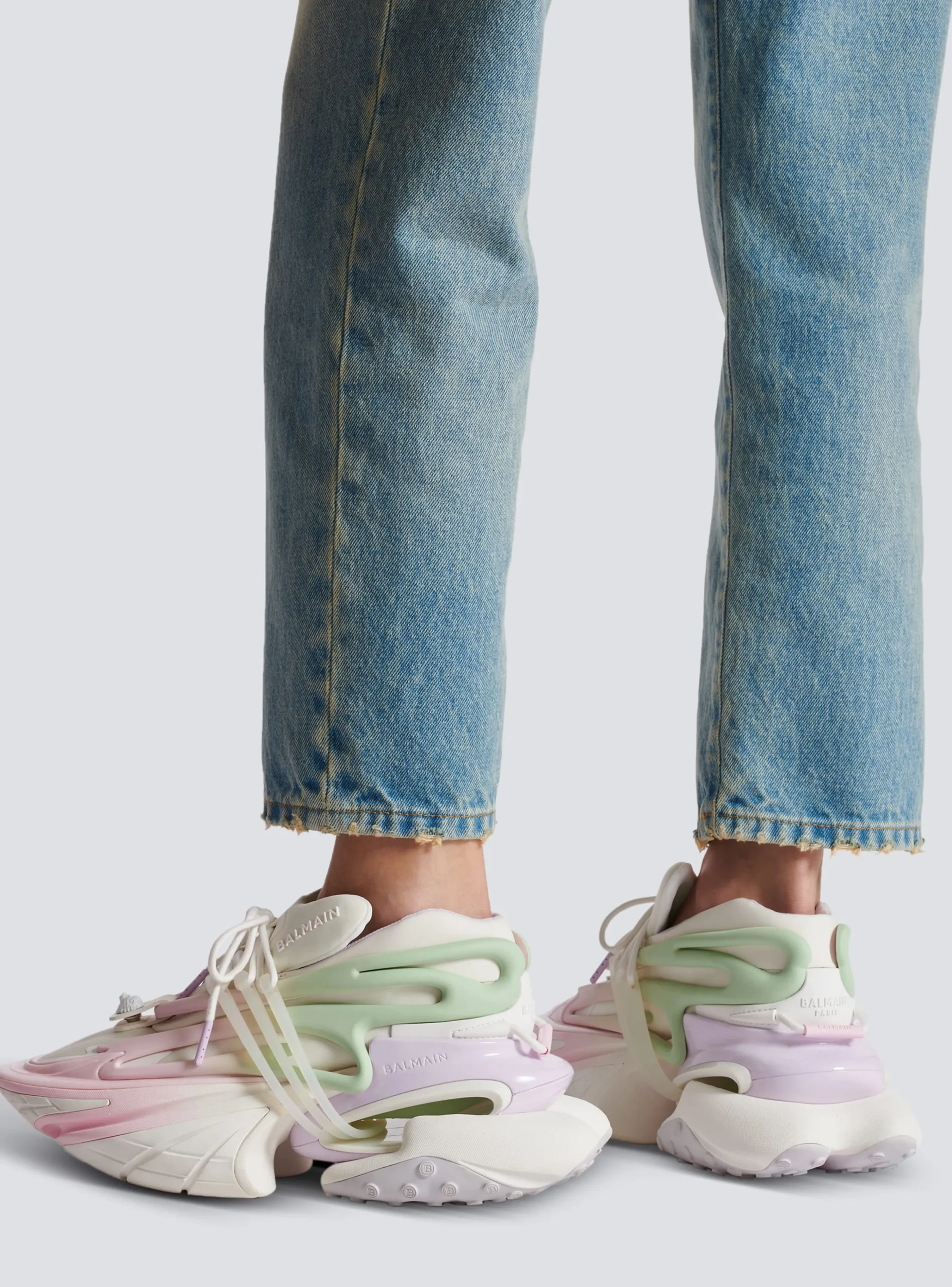 Women Balmain Unicorn Trainers In Neoprene And Leather