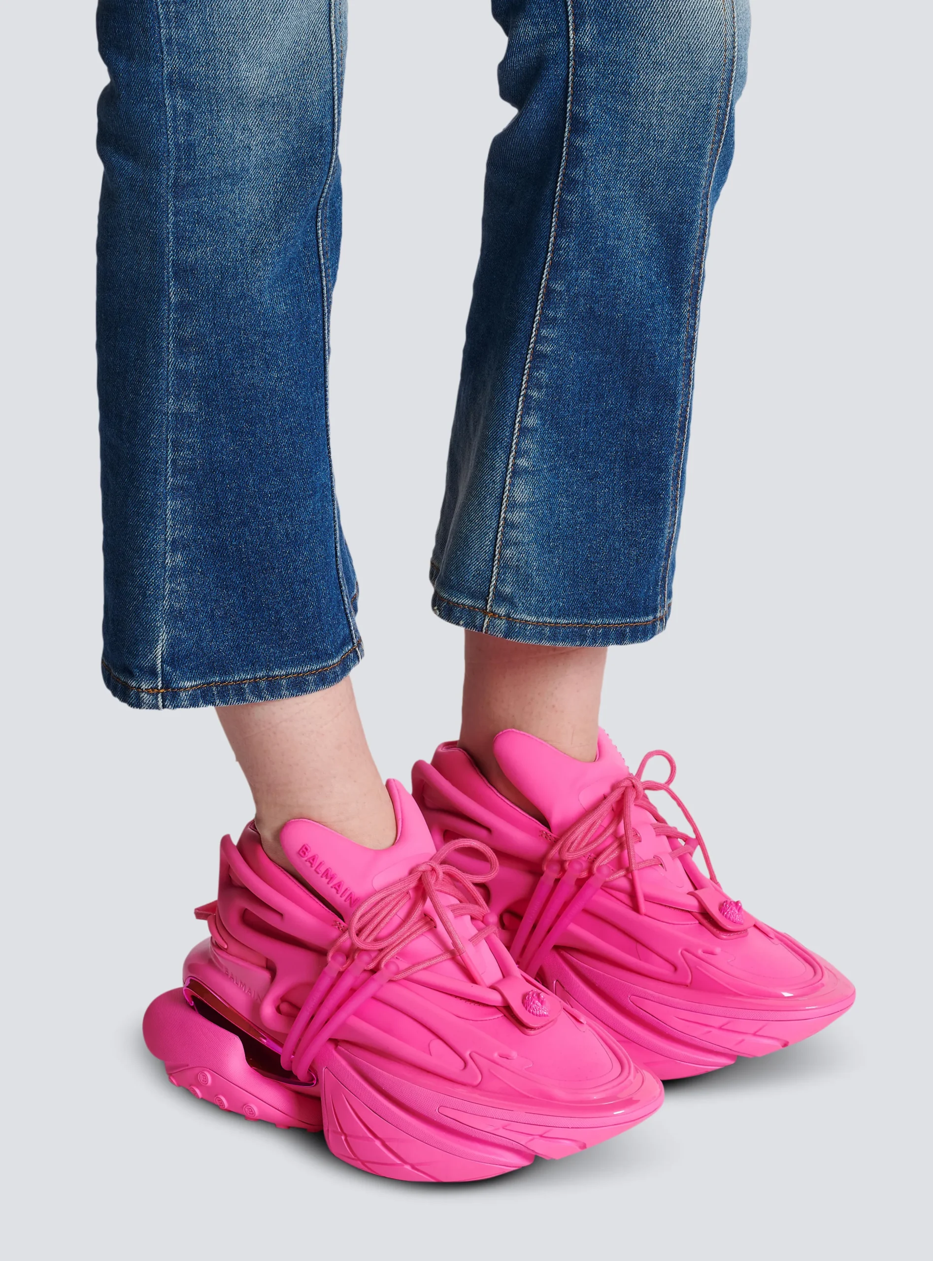 Women Balmain Unicorn Trainers In Neoprene And Rubberised Leather