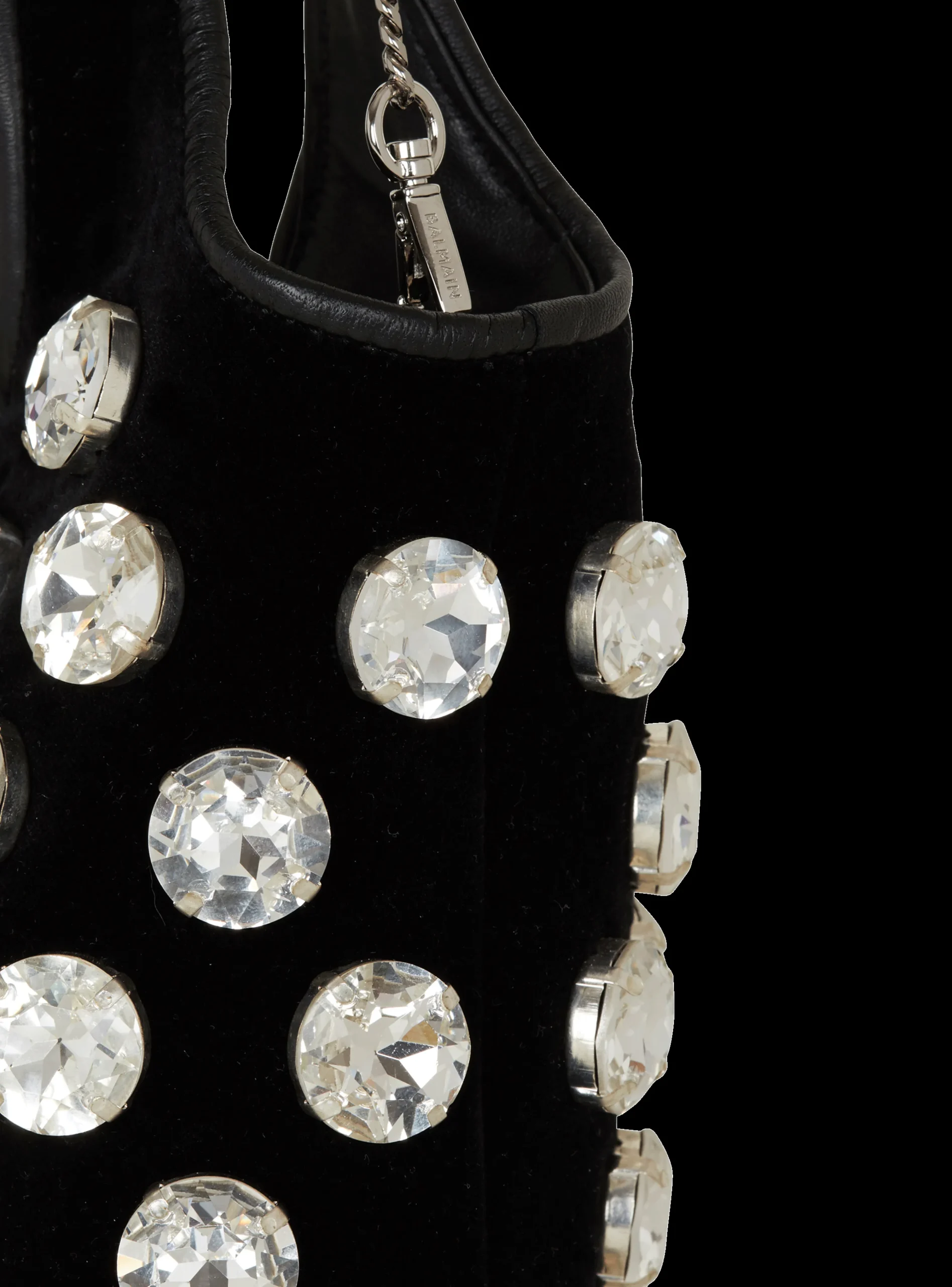 Women Balmain Velvet And Crystal Grocery Bag