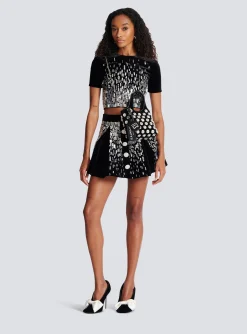 Women Balmain Velvet And Crystal Grocery Bag
