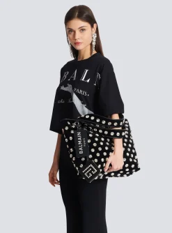 Women Balmain Velvet And Crystal Grocery Bag