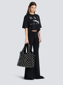 Women Balmain Velvet And Crystal Grocery Bag