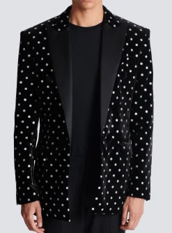Balmain Velvet Jacket With Glitter Dots