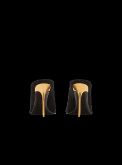 Women Balmain Velvet Ruby Mules