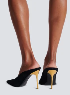Women Balmain Velvet Ruby Mules