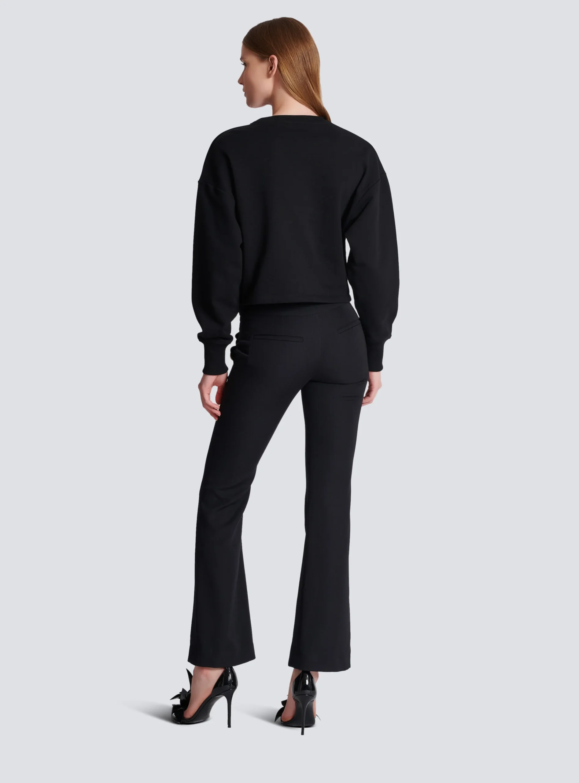 Women Balmain Vintage Sweatshirt With Roses Print