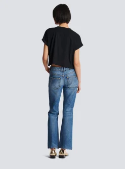Women Balmain Vintage T-shirt With Roses Print