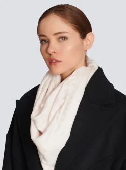 Women Balmain Viscose Scarf With Monogram Pattern
