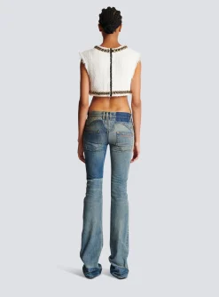 Women Balmain Western Bootcut Denim Jeans