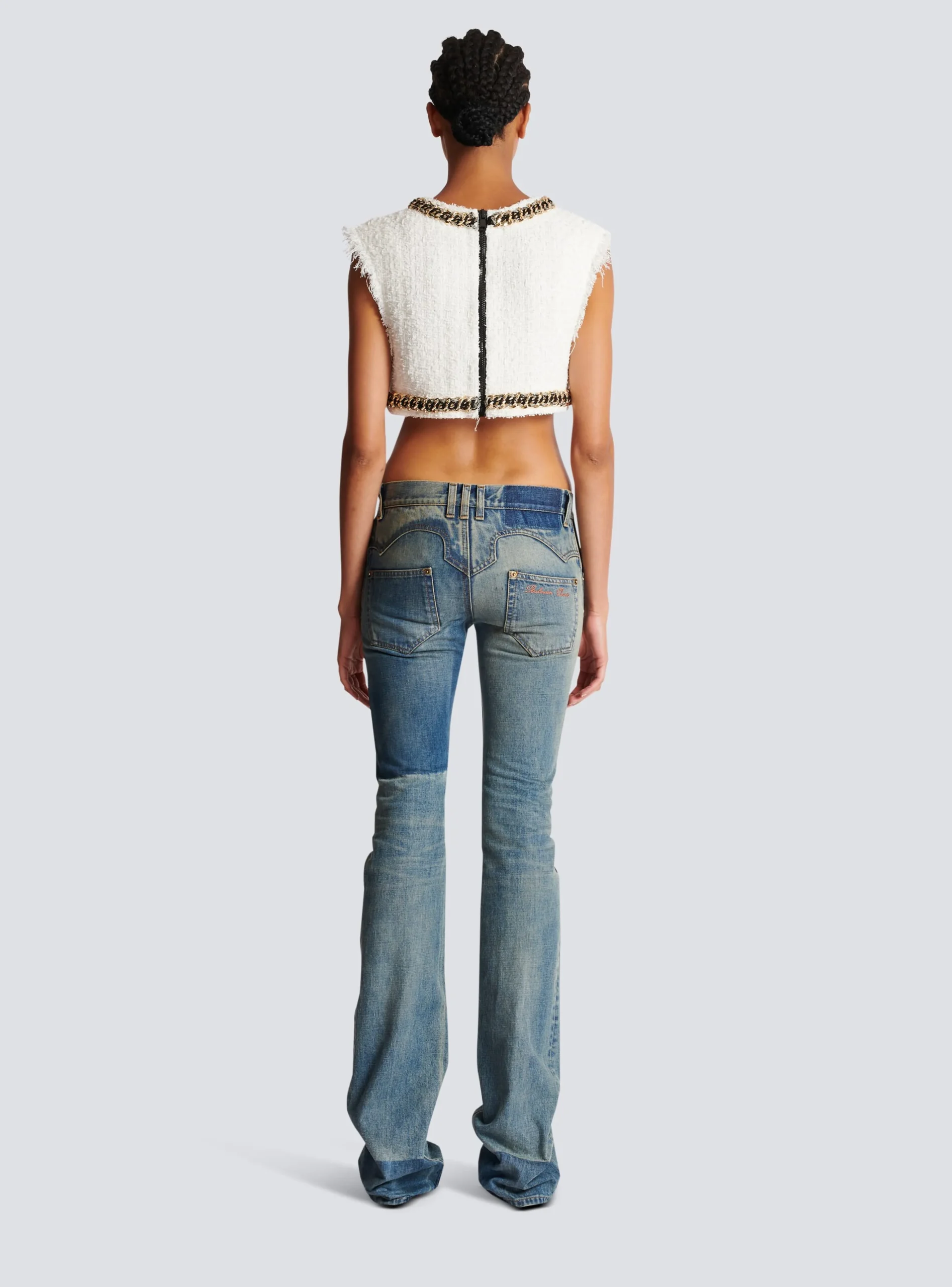 Women Balmain Western Bootcut Denim Jeans
