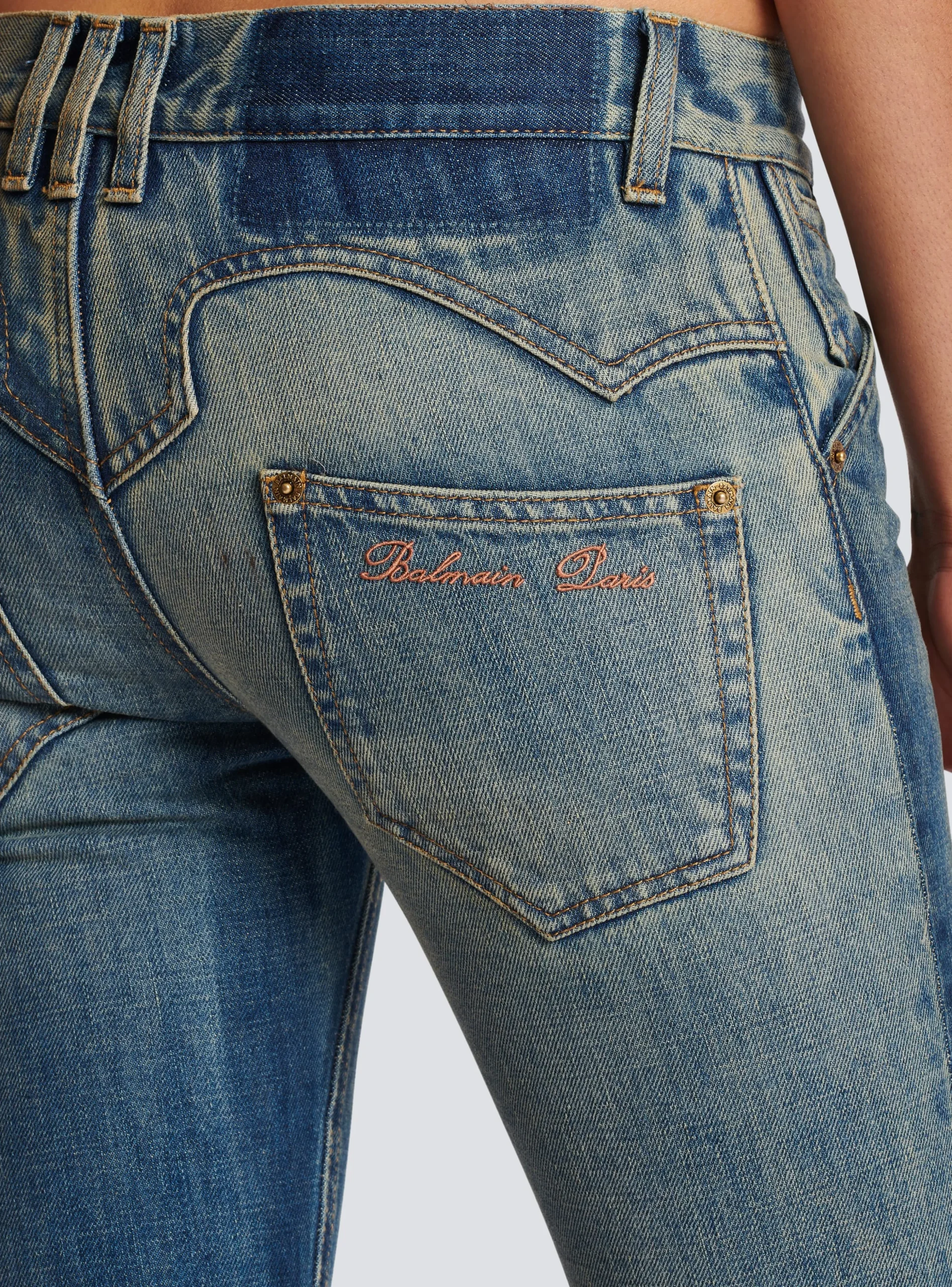 Women Balmain Western Bootcut Denim Jeans