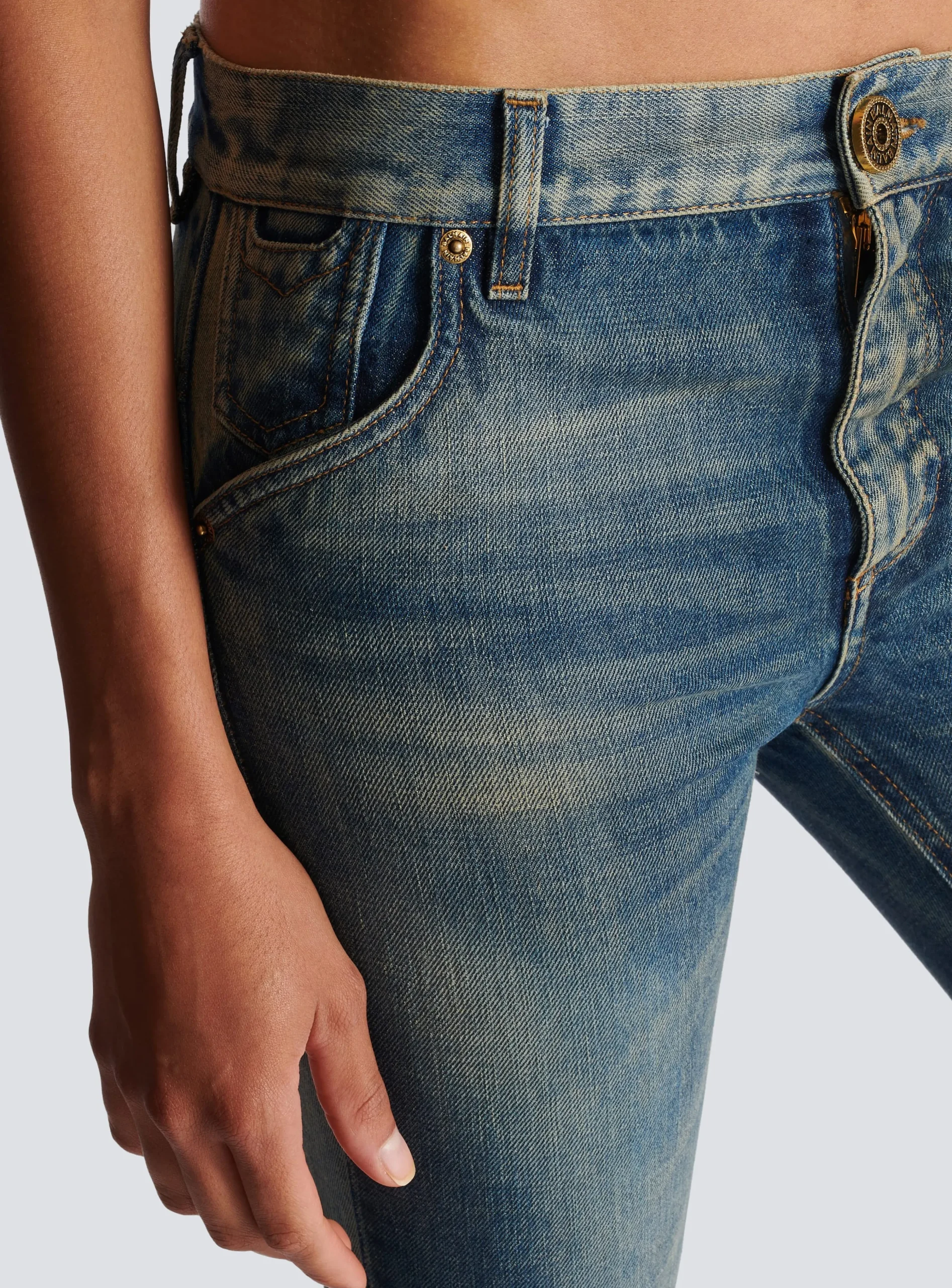 Women Balmain Western Bootcut Denim Jeans