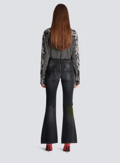 Women Balmain Western Bootcut Denim Jeans