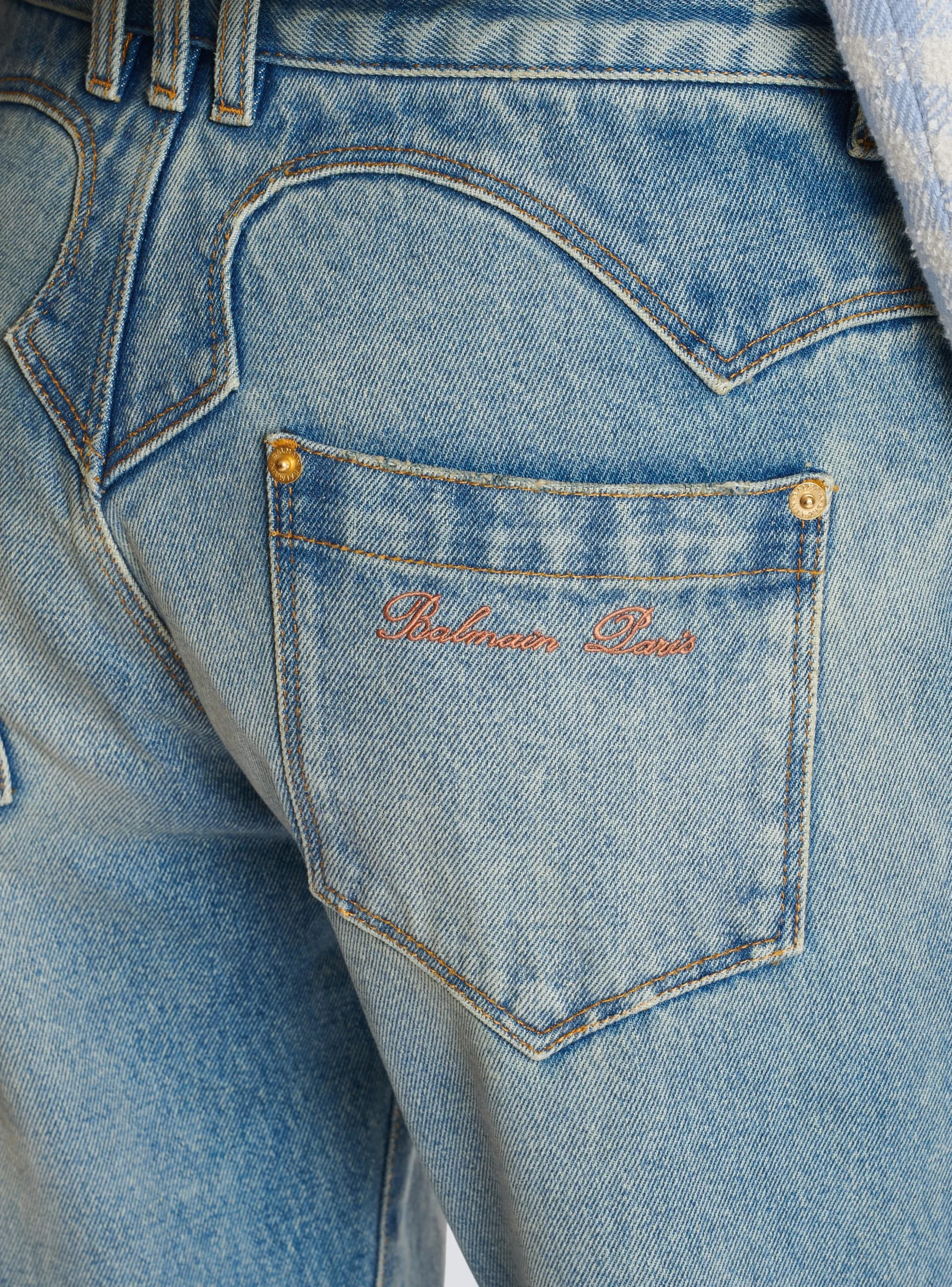 Women Balmain Western Bootcut Denim Jeans