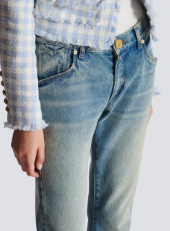 Women Balmain Western Bootcut Denim Jeans