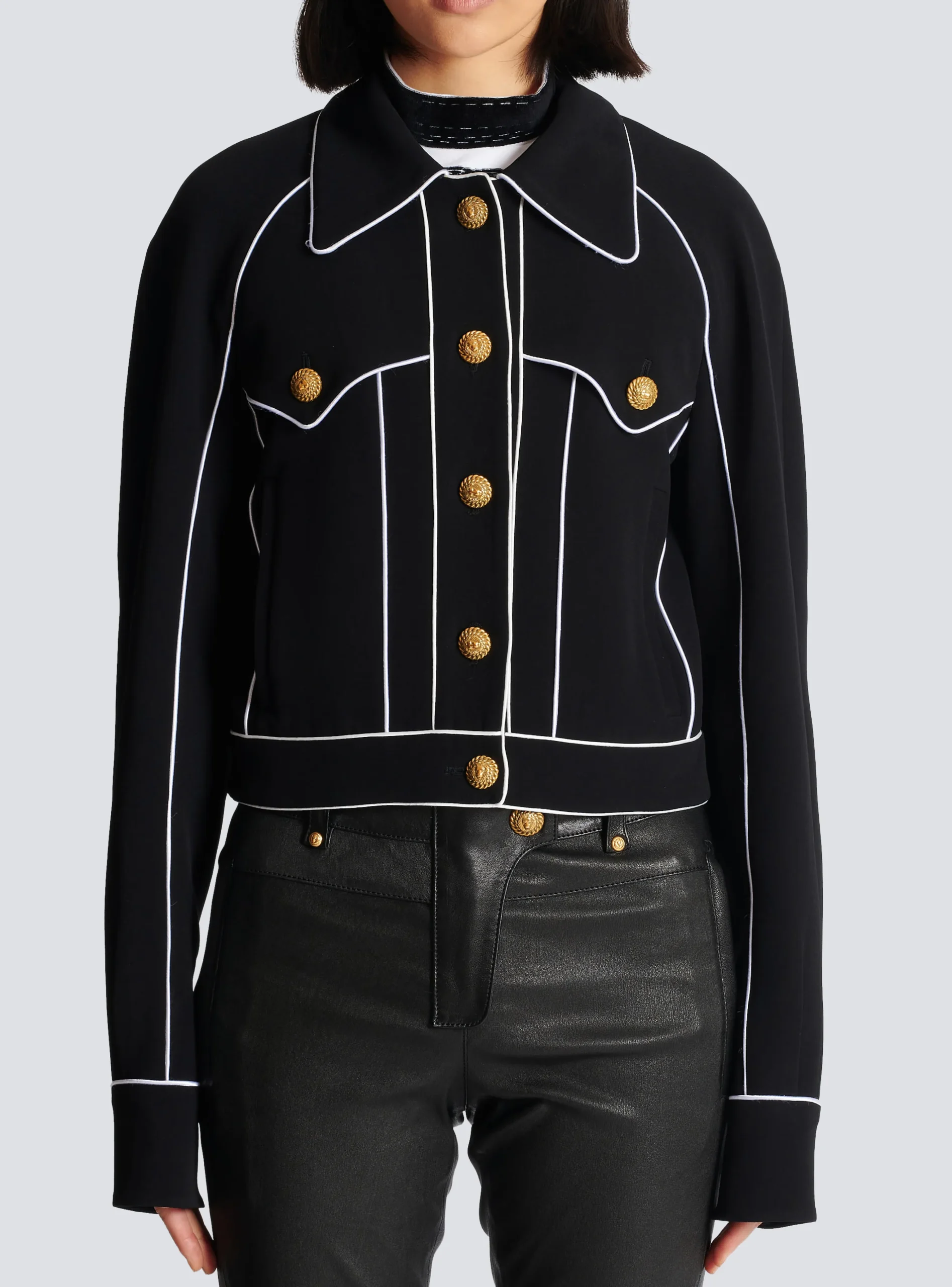 Women Balmain Western Crepe Jacket