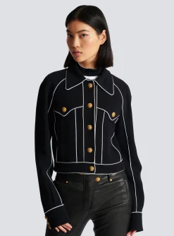 Women Balmain Western Crepe Jacket