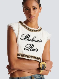 Women Balmain Western Leather And Golden Metal Bracelet