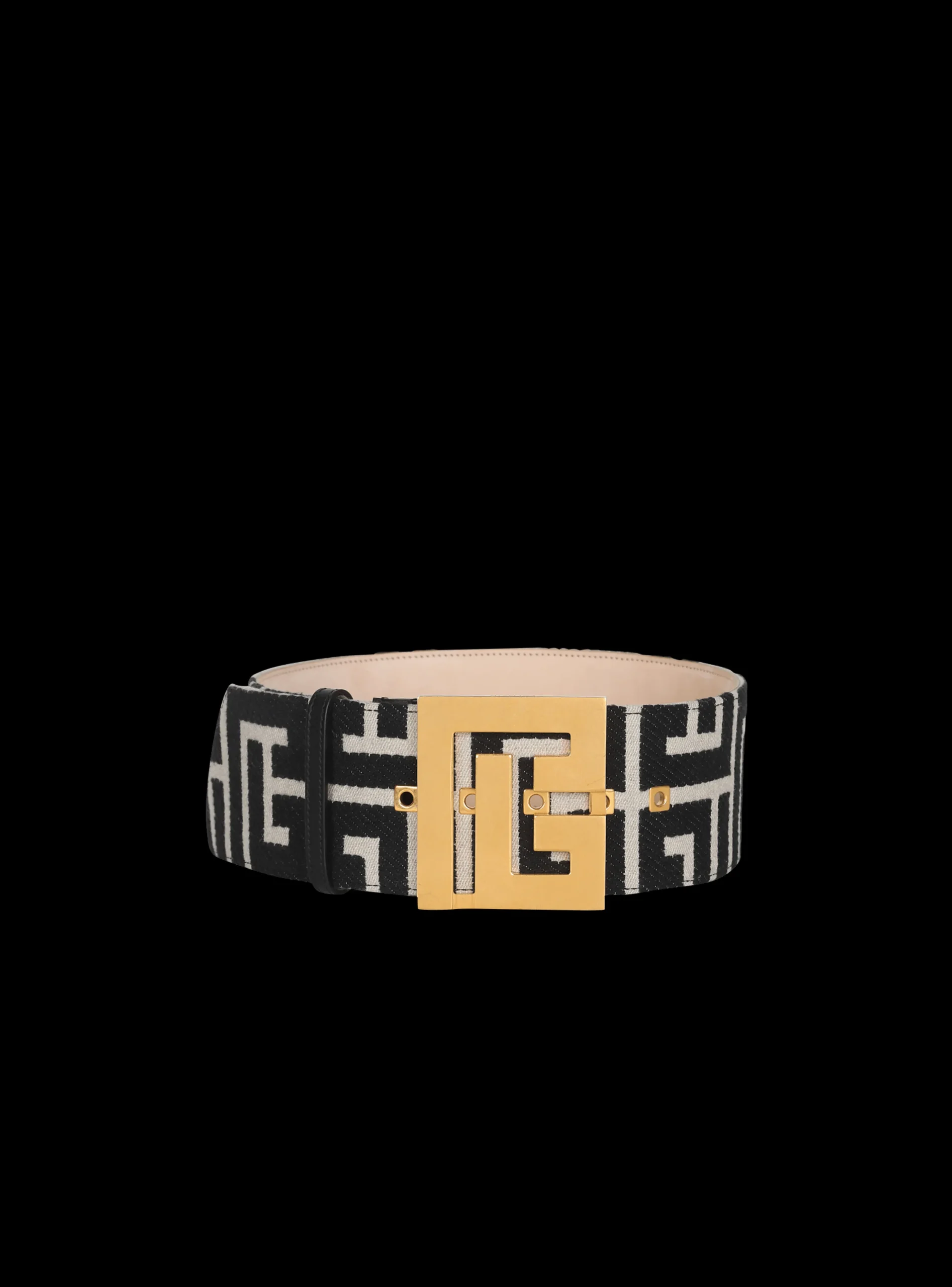 Women Balmain Wide Bicolor Jacquard PB Belt Belt