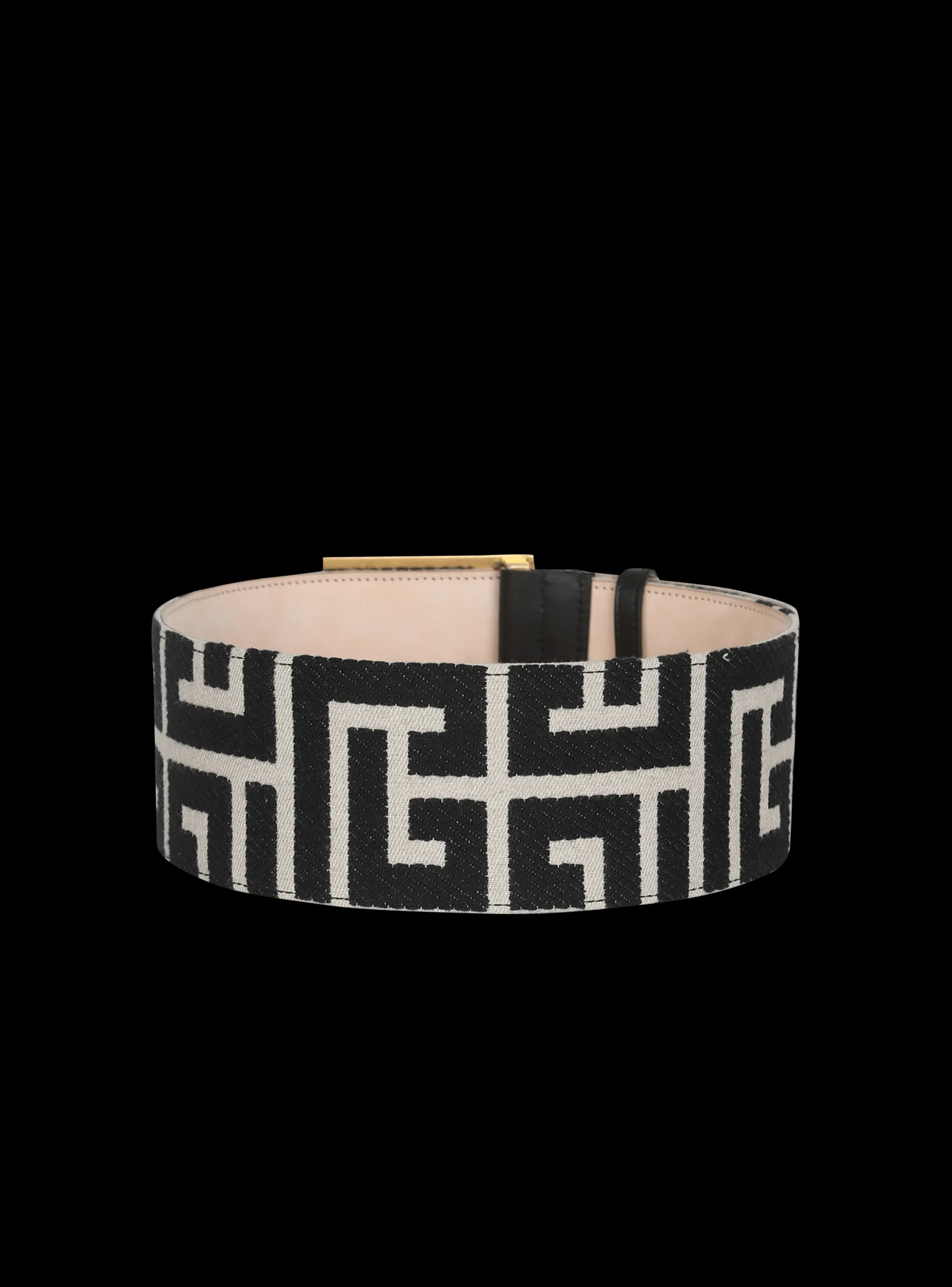 Women Balmain Wide Bicolor Jacquard PB Belt Belt