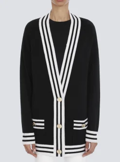 Women Balmain Wool And Cashmere Cardigan