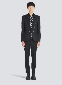 Balmain Wool Blazer With Double-breasted Silver-tone Buttoned Fastening