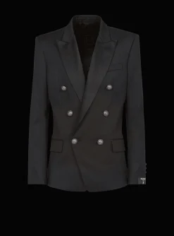 Balmain Wool Blazer With Double-breasted Silver-tone Buttoned Fastening