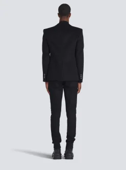 Balmain Wool Blazer With Double-breasted Silver-tone Buttoned Fastening