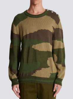 Balmain Wool Camouflage Jumper