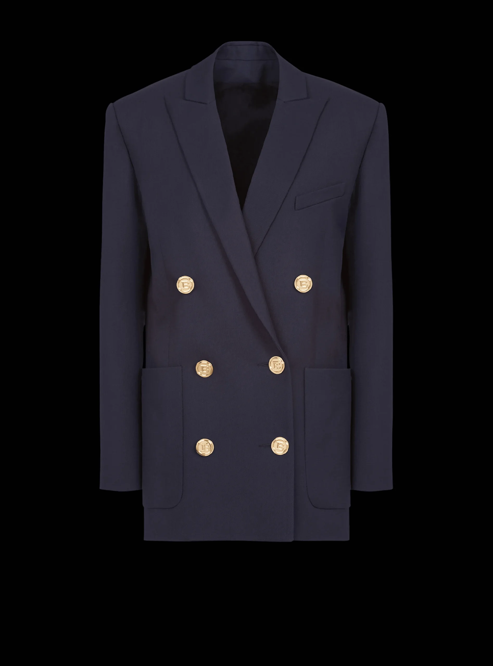 Women Balmain Wool Double-breasted Boyfriend Jacket