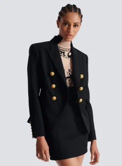 Women Balmain Wool Double-breasted Jacket