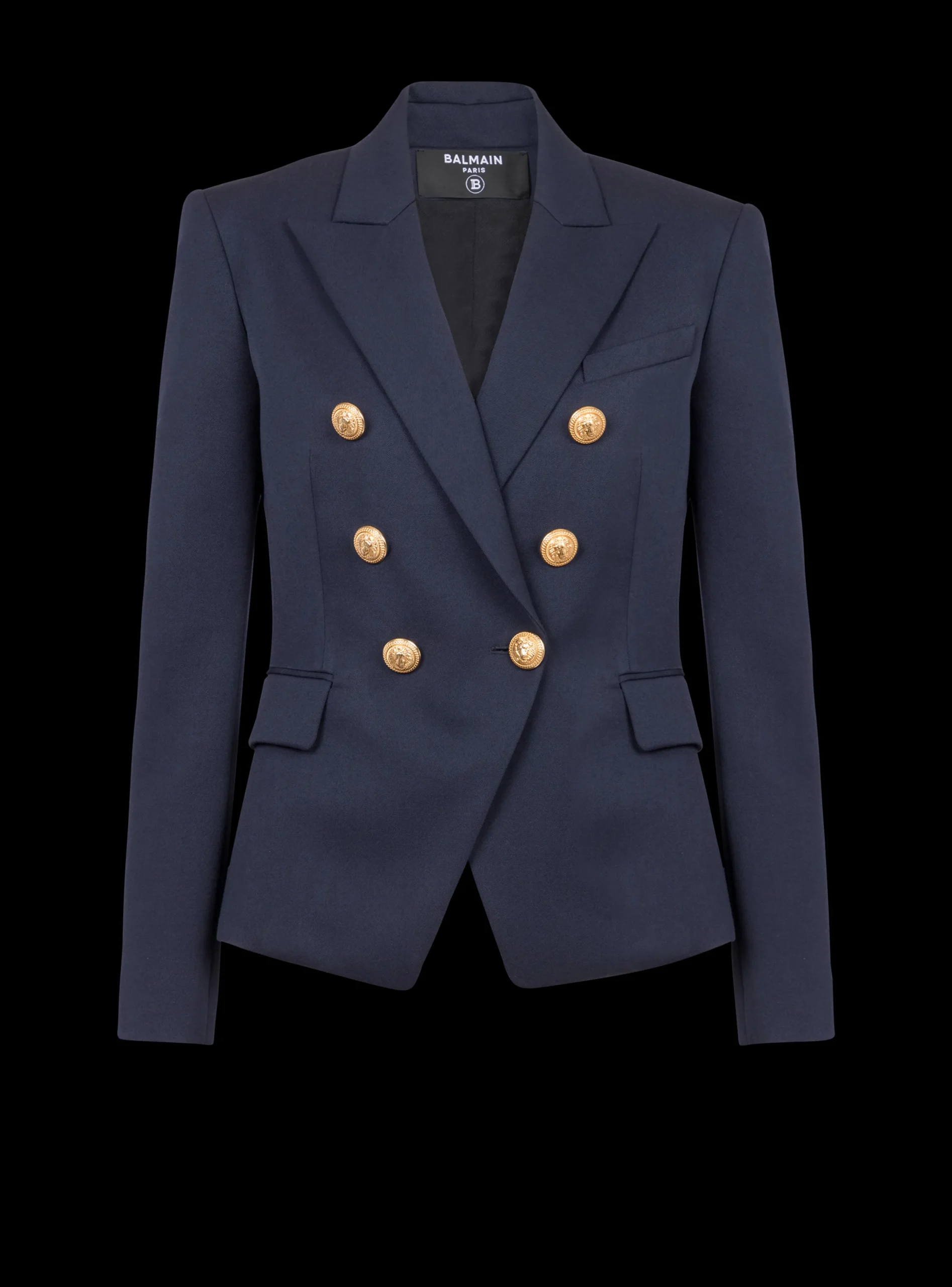 Women Balmain Wool Double-breasted Jacket