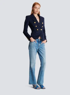 Women Balmain Wool Double-breasted Jacket