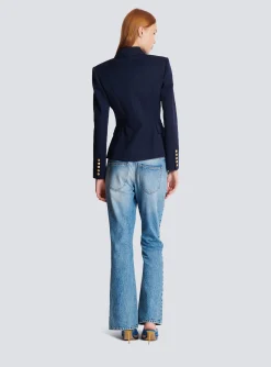 Women Balmain Wool Double-breasted Jacket