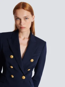 Women Balmain Wool Double-breasted Jacket