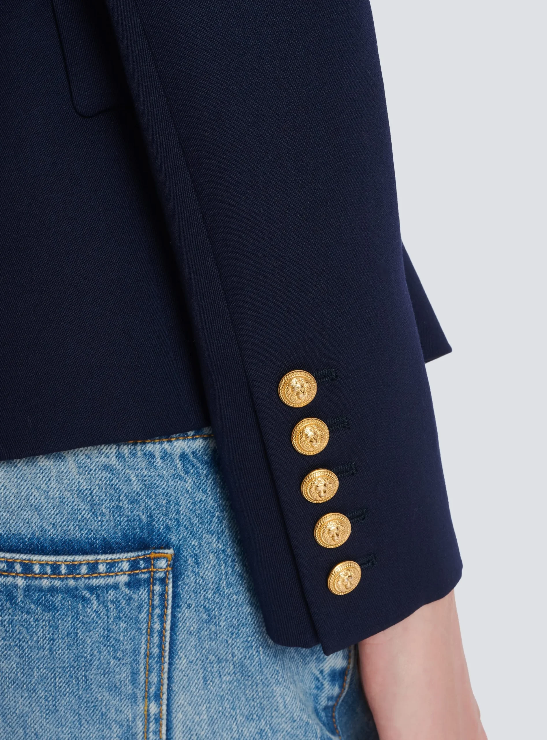 Women Balmain Wool Double-breasted Jacket