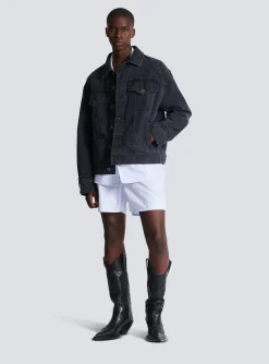 Balmain Worn-effect Denim Jacket