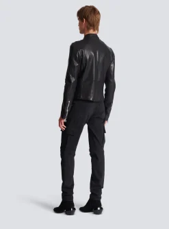 Balmain Zipped Leather Biker Jacket